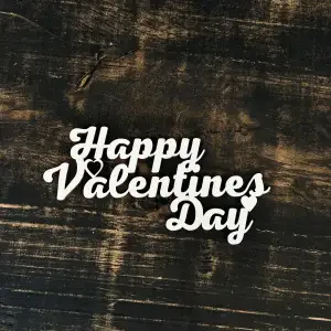 Топпер "Happy valentines day" білий, 15см