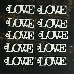 Дерев`яні підвіски, білі "Love" 5,5х1,6 см, 10 шт