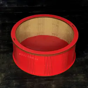 Круглий бокс з прозорою кришкою, червоний, 15х15х7 см