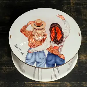 Бокс круглий "Best friends" 25х25х9 см