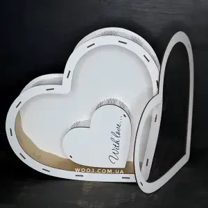 Бокс "Серце With love..." з прозорою кришко, білий 35х30х8 см