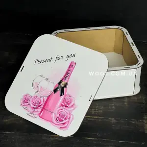 Бокс прямокутний з дизайном "Present for you " 20х20х8 см