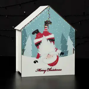 Бокс у формі будиночка "Санта" 25х20х9 см