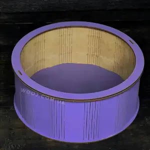 Круглий бокс з прозорою кришкою, фіолетовий, 30х30х10 см
