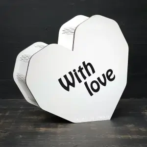 Бокс серце "With love" білий 35х30х8 см