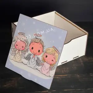 Пенал білий "Янголи" 15х15х7 см