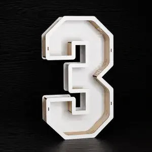 Бокс у формі цифри "3" з кришкою, білий 39х22х6 см