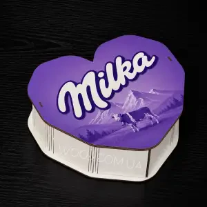 Бокс серце з дизайном "Мілка" 22х20х8 см