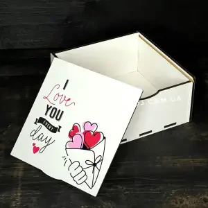 Пенал білий з дизайном "I love you every day",25х25х9 см