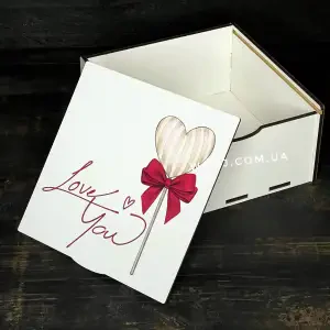 Пенал білий з дизайном "Love you", 20х20х8 см