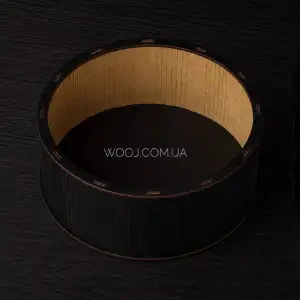 Каркас (основа) круглої коробки, чорний 21х21х8 см