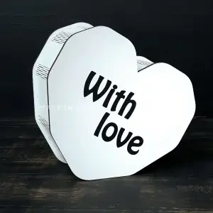 Бокс серце "With love" білий 22х20х8 см