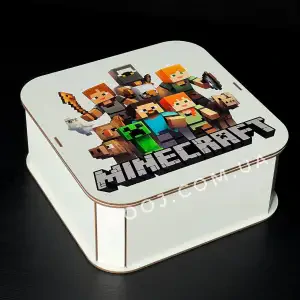 Бокс прямокутний з дизайном №1 "Minecraft" 20х20х8 см