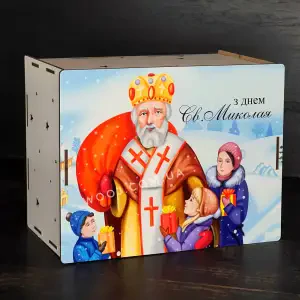 Бокс прямокутний, білий, "Св.Миколай" 15х20х10 см