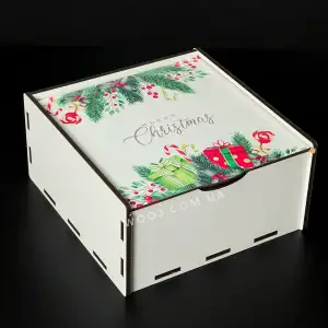 Бокс-пенал з дизайном "Merry Christmas", білий 20х20х8 см