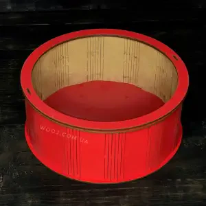 Круглий бокс з прозорою кришкою, червоний, 25х25х9 см