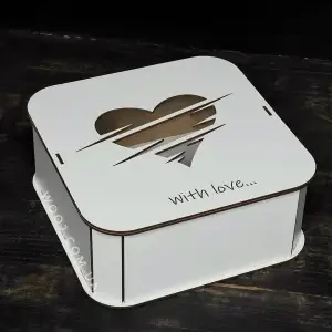 Бокс прямокутний "With love" 20х20х8 см