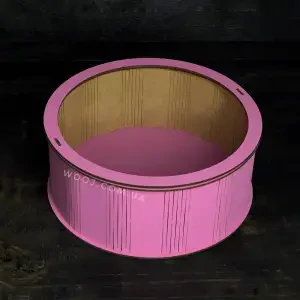 Круглий бокс з прозорою кришкою, рожевий, 15х15х7 см