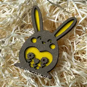 Дерев`яна підвіска "Зайчик №8" 1шт, 10х7 см