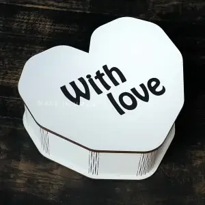 Бокс серце "With love" білий 20х18х7 см