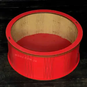 Круглий бокс з прозорою кришкою, червоний, 30х30х10 см