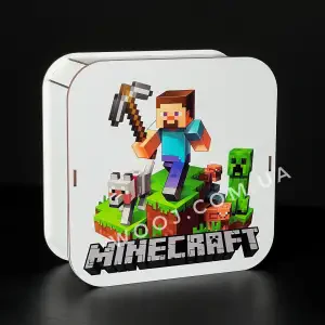 Бокс прямокутний з дизайном №2 "Minecraft" 30х30х10 см