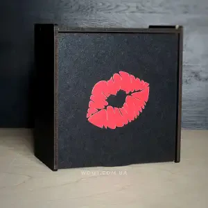 Пенал чорний "Kiss" 25х25х9 см