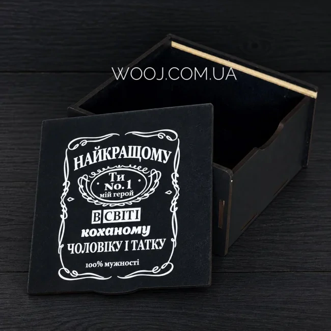 Пенал чорний "Найкращому" 15х15х7 см
