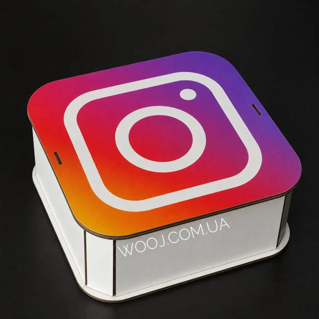 Бокс прямокутний з дизайном "Instagram", білий 20х20х8 см