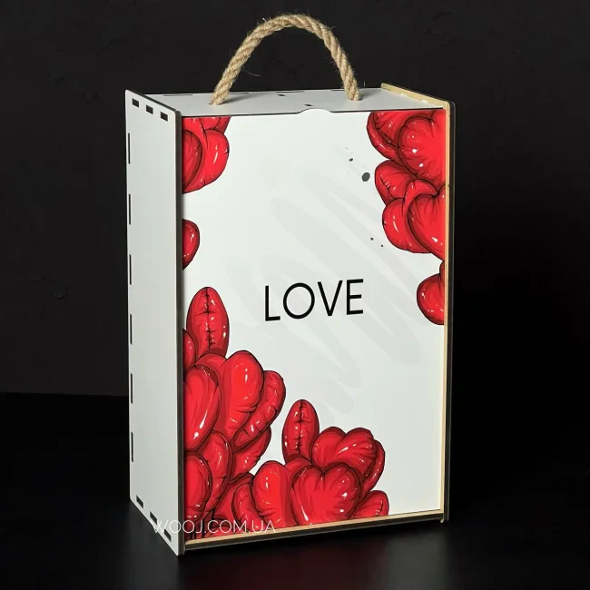 Бокс-пенал "Love" на 2 відділення, білий 33×22×12 см