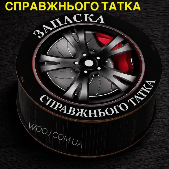 Бокс круглий "Запаска справжнього татка" 25х25х9 см