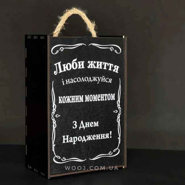 Бокс-пенал на два відділення "Люби життя", чорний 33х22х12см