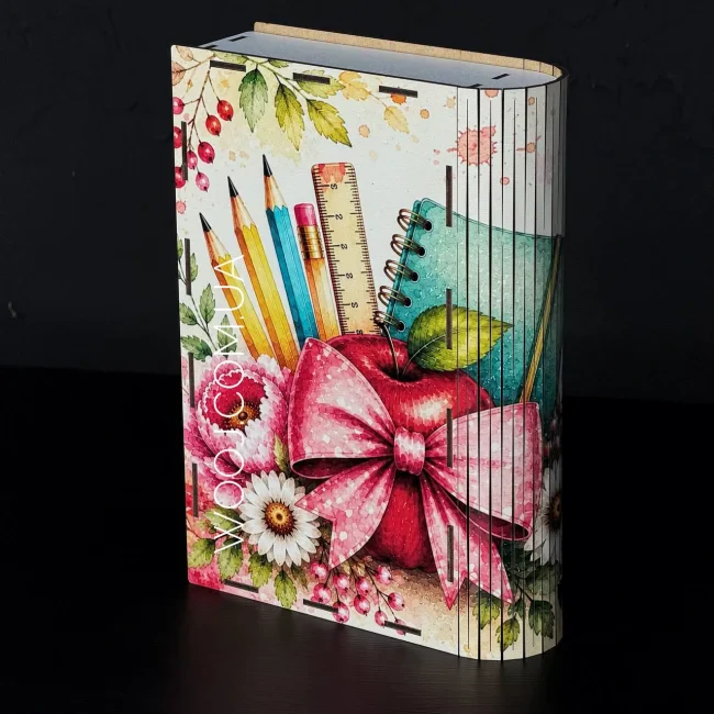 Бокс-книжка "Найкращій вчительці", білий 23х16х5 см-0