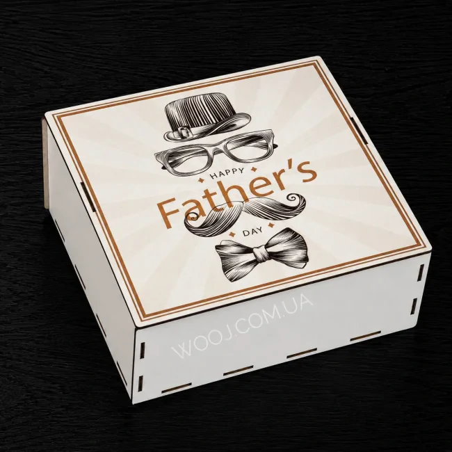Бокс прямокутний "Happy Father`s day" 20х20х9 см