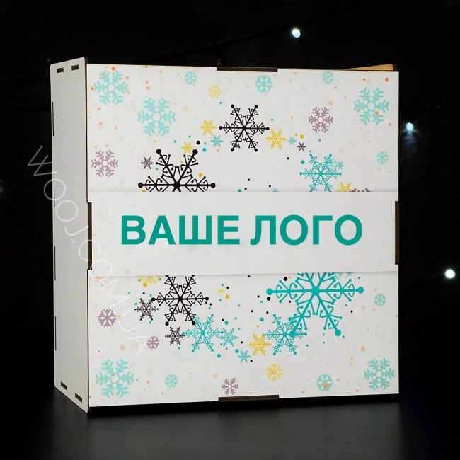 Бокс прямокутний, білий "Снігопад" 15х15х7 см-2