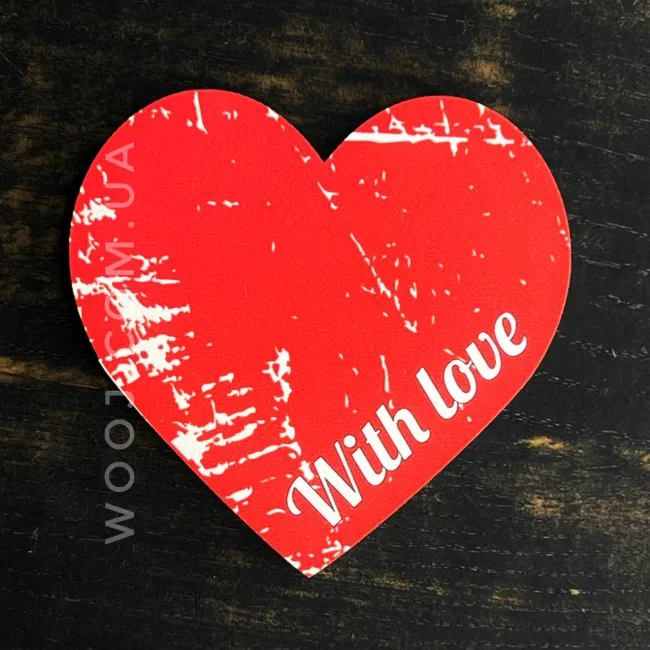 Магніт "With love" 7,8х7,5 см