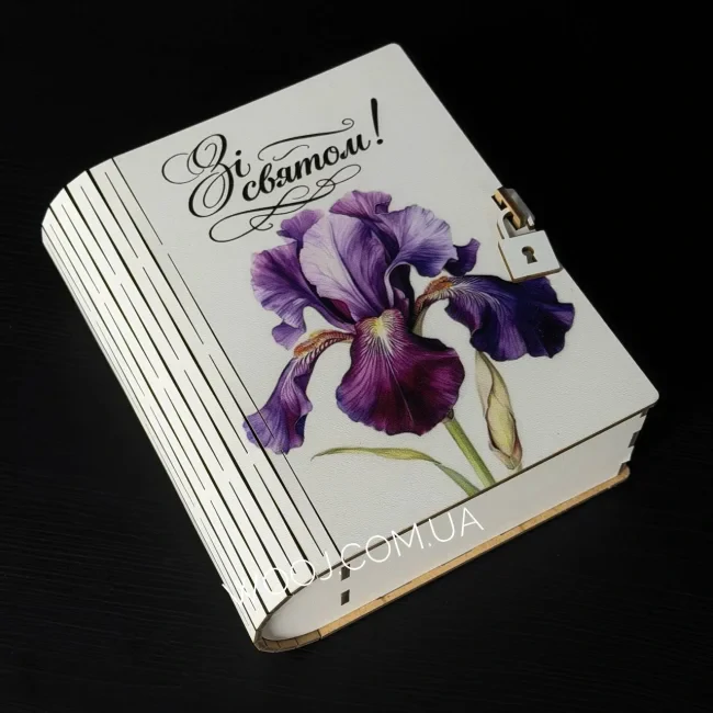 Бокс-книжка "Ірис", білий 16х14х6см
